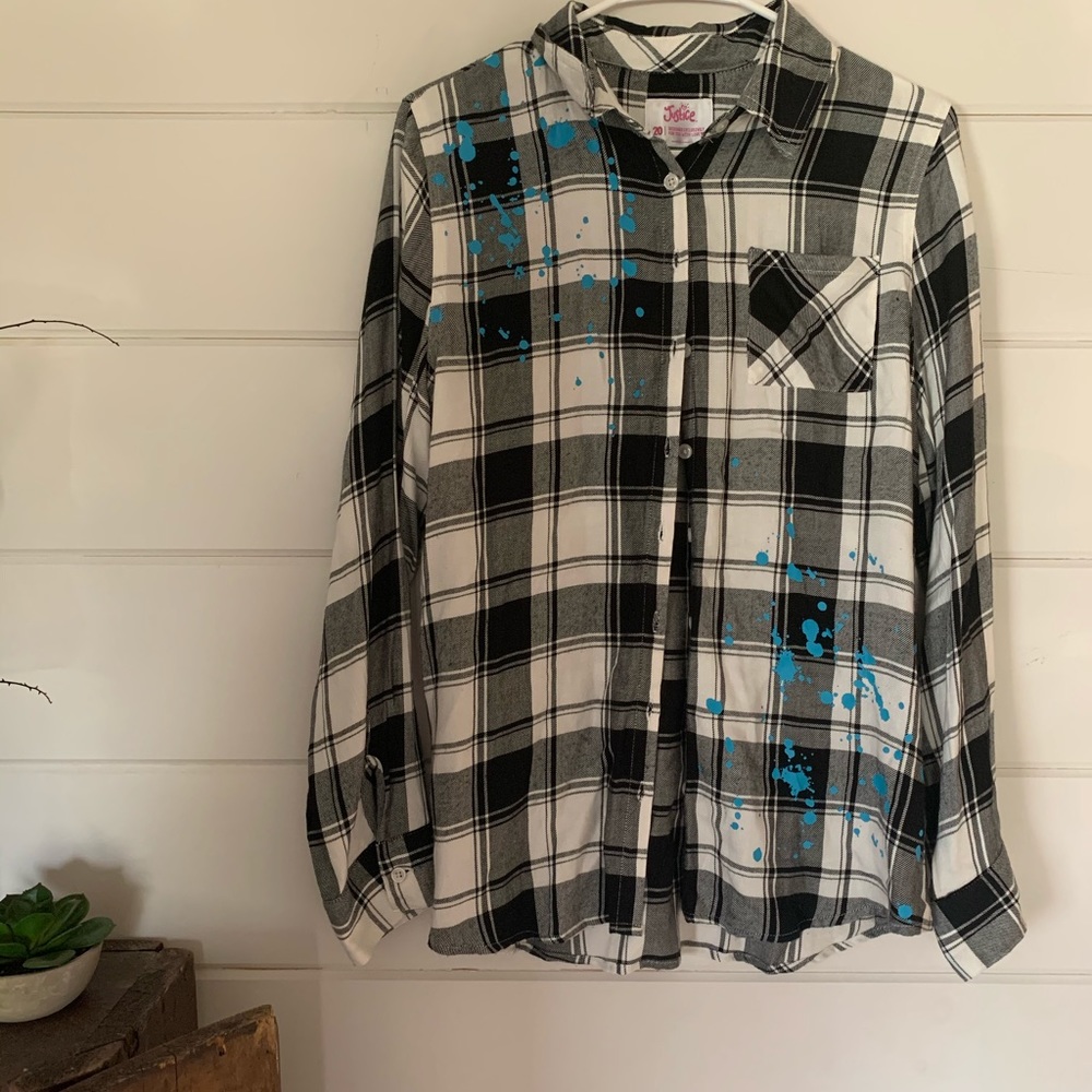 Justice Flannel w/ Fake Paint Splatters